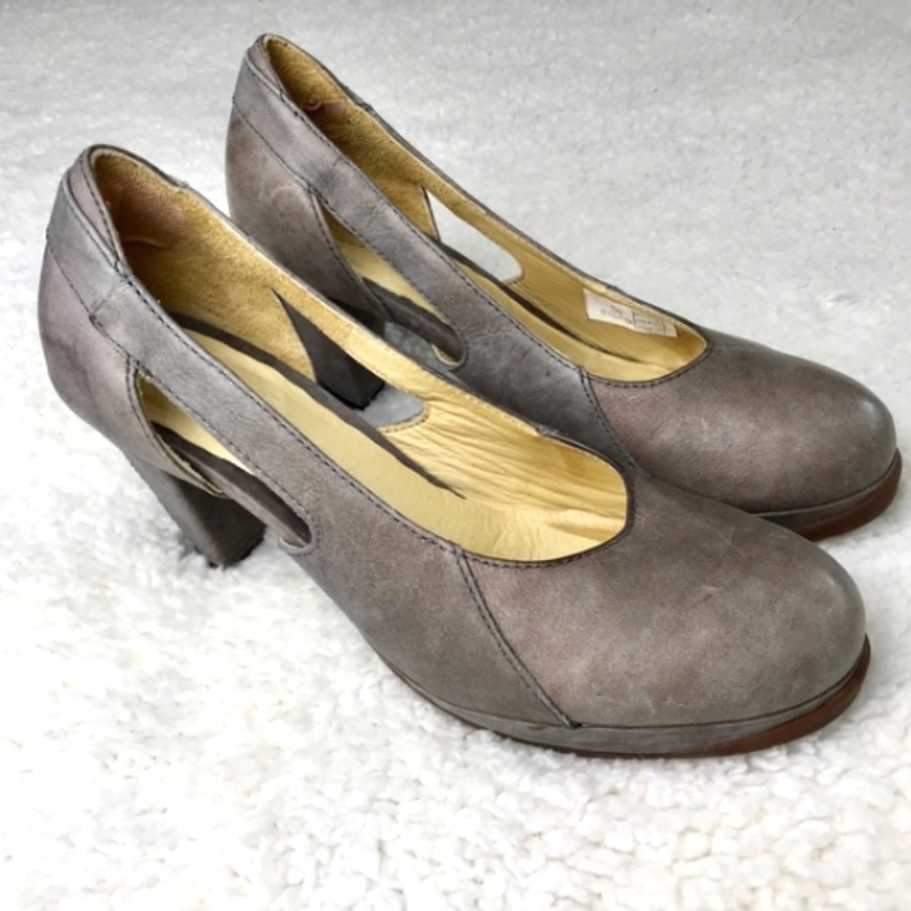 SERGIO TAMANI Platform Pumps Round Toe Gray 38